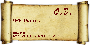 Off Dorina névjegykártya